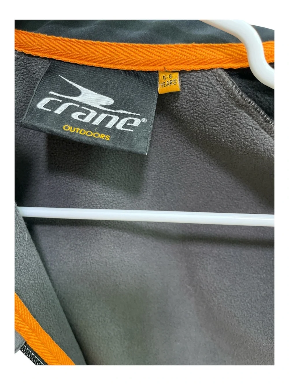 Crane Kids Grey & Black Softshell Outdoor Jacket - Size S 5-6 years Windproof
